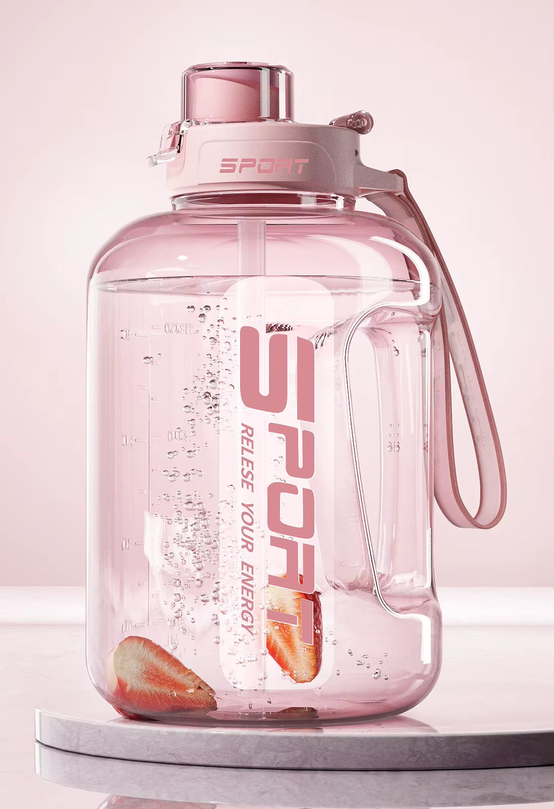 Extra Large Capacity Sports and Fitness Straw Water Bottle