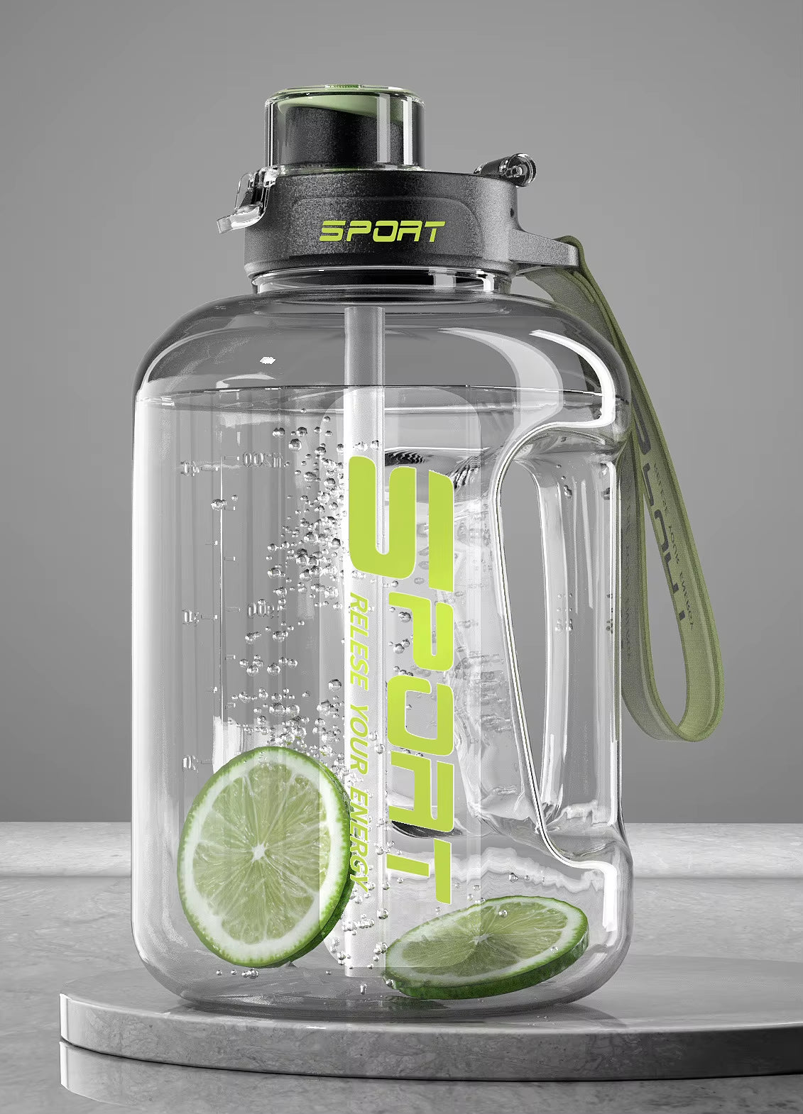 Extra Large Capacity Sports and Fitness Straw Water Bottle