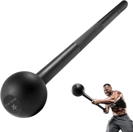 Steel Mace Bell for Comprehensive Strength Training - Suitable for Full Body Workouts, Muscle Development, Shoulder, Grip, and Forearm Exercises - Available in Weights of 5, 7, 10, 15, 20, 25, and 30 LB for Both Men and Women