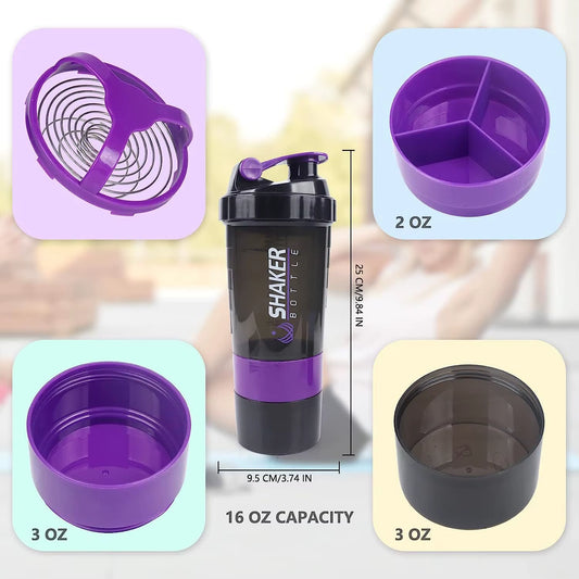 500ML Shaker Cups Portable Protein Powder Shaker Water Bottles Outdoor Sports Milkshake Kettle Gym Fitness Mixing Shake Cup