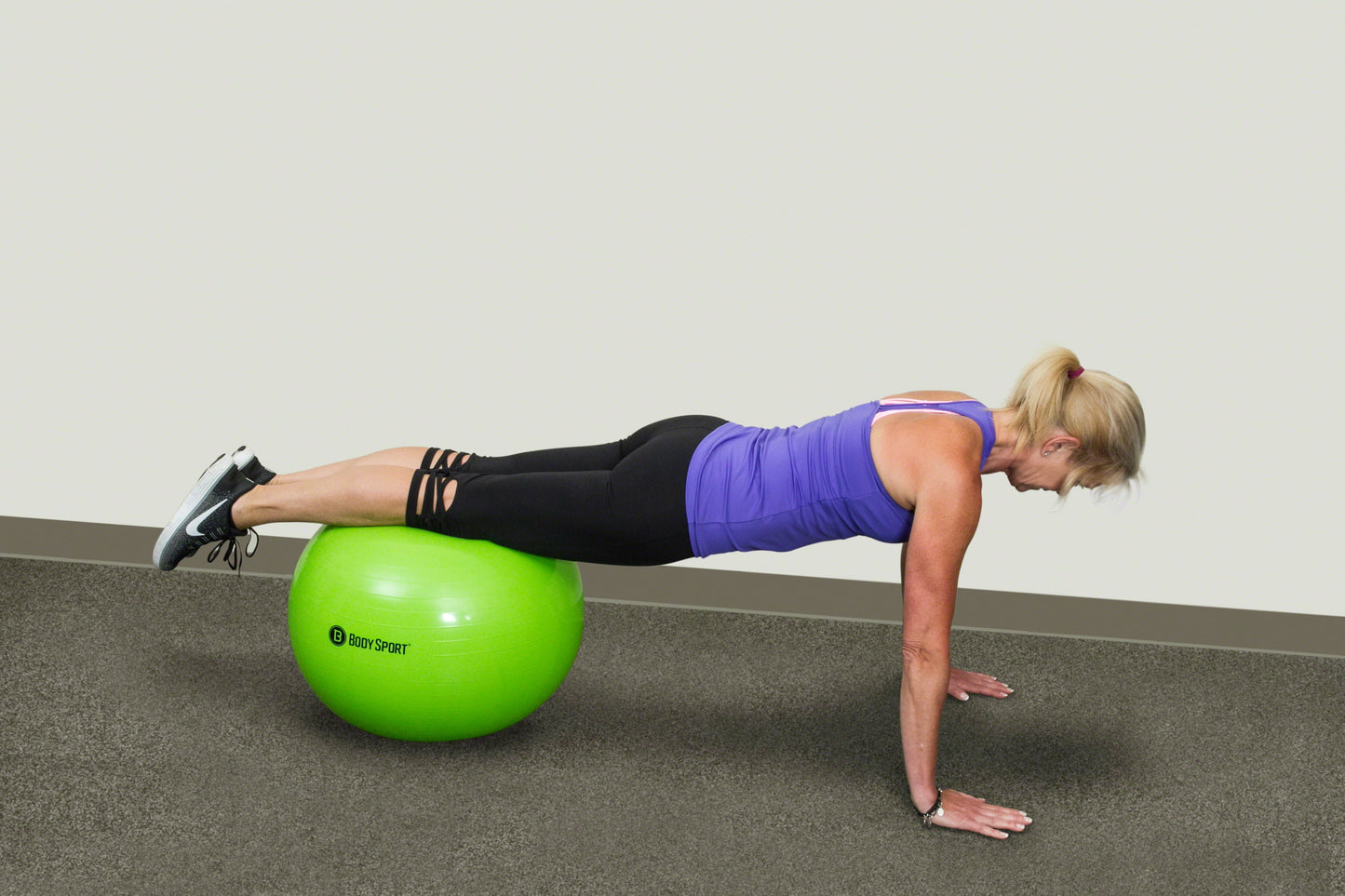 Green Fitness Ball (55 Cm), Pump & Exercise Guide Included